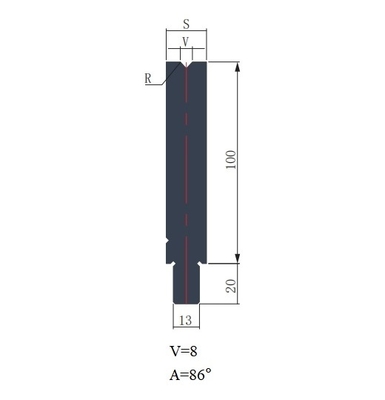 WAY100.86 V8 Wila Type Press Brake Single V Die