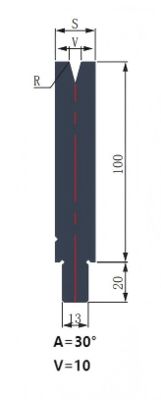 LYNCCN WAY100.30 V10 Custom Hydraulic Single V Die  Press Brake Tooling
