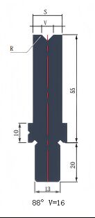 LYNCCN BCY55.88 V16 Press Brake Tooling Single V Die 